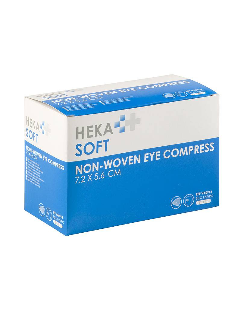 HEKA Compresses oculaires non tissée - stérile - 7,2X5,6CM /35 Unités