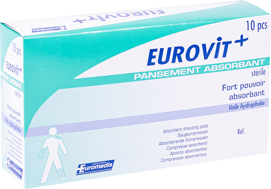 Pansement absorbant stérile EUROVIT + /10 Unités