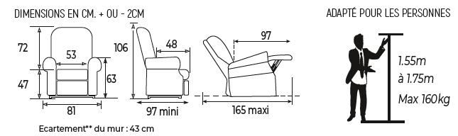 Fauteuil releveur confort classic - 1 moteur