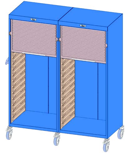 Armoire double à volet sans verrouillage 2x17 modules