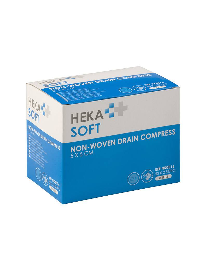 HEKASOFT Compresse de drainage non tissée souple - stérile