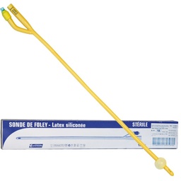 Sonde de foley embout béquillé en latex siliconé - Stérile - ballonnet 5 - 15 ml /Unité