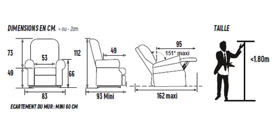 Fauteuil releveur MEXICO avec fonction ZEN 1 + 1 Moteur