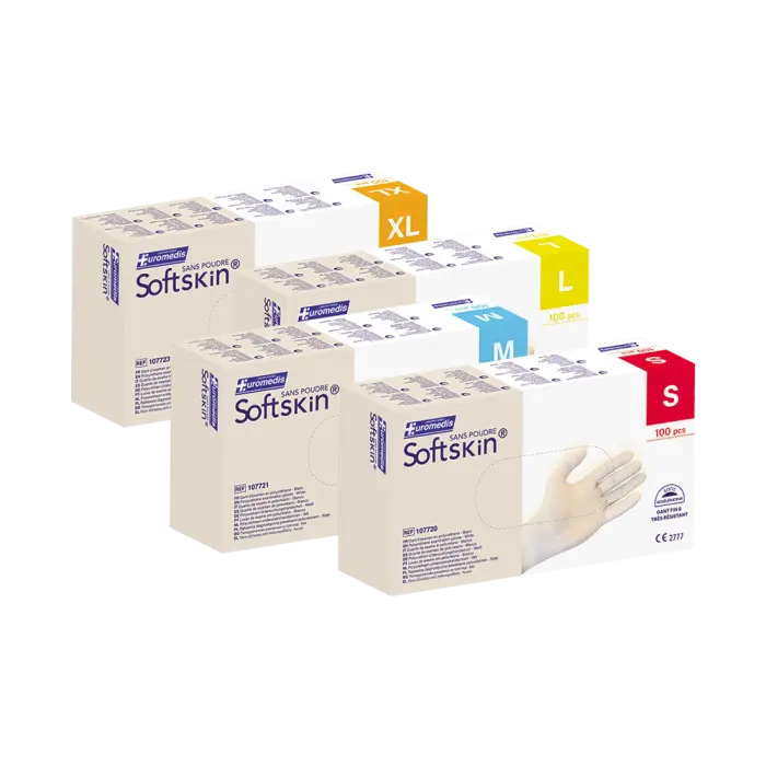 Gant d'examen SOFTSKIN - 240 mm - sans poudre - boîte de 100