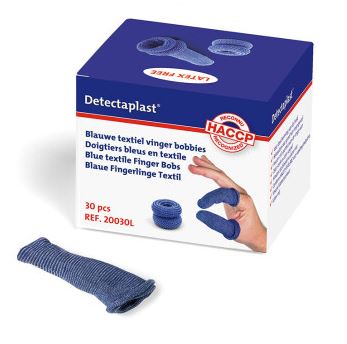 Detectaplast - Doigtiers bandage en textile bleu /30 Unités