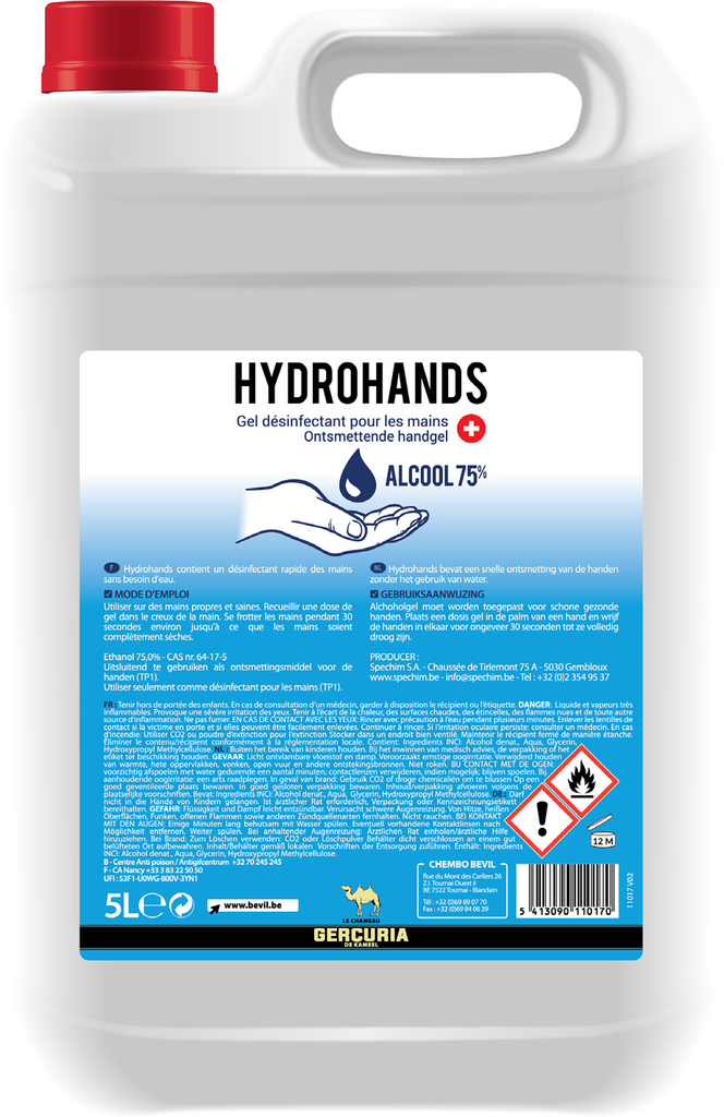 HYDROHANDS gel hydro - 5 Litres