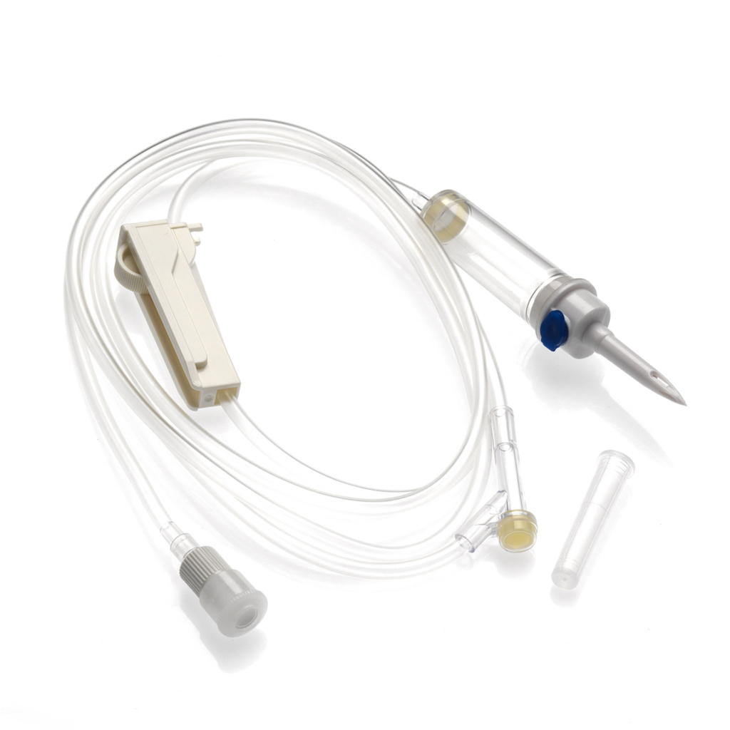 Trousse à perfusion 1 voie - stérile - Avec site d'injection Y et régulateur de débit /Unité