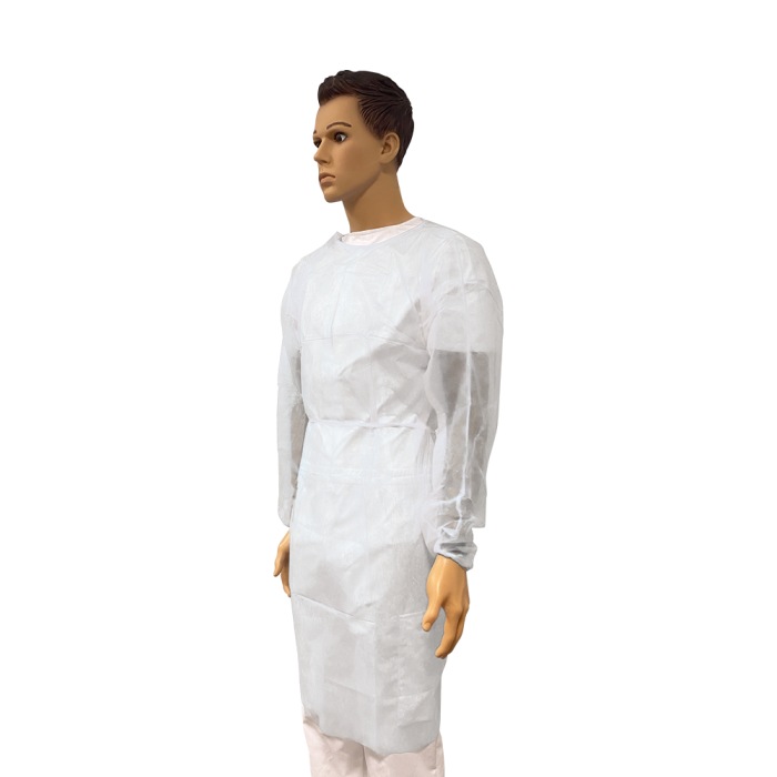 Blouse blanche avec Poignets élastiques - non tissé - 130 cm /10 Unités