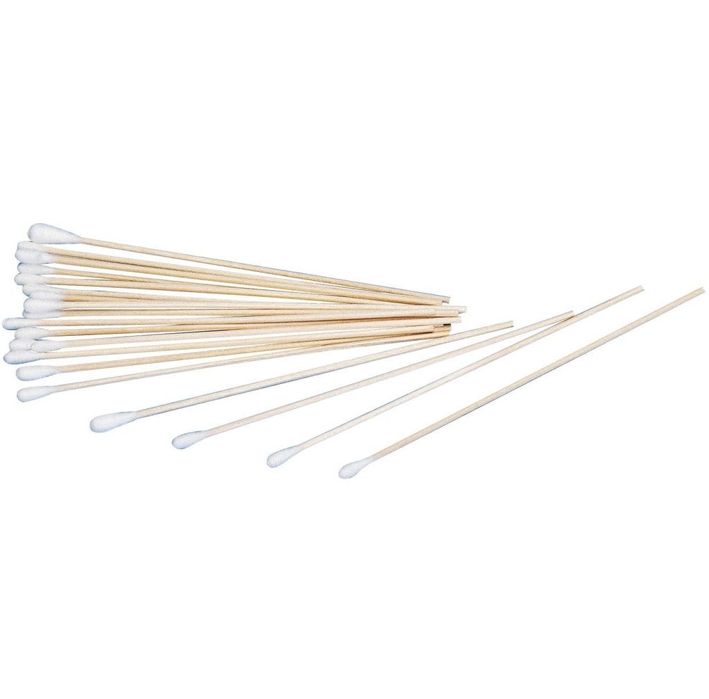 Bâtonnet de soin en bois 15 cm - coton 15 mm Gyneas / 100 Unités