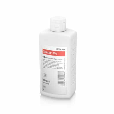 Lotion lavante antimicrobienne Skinsan 4% - Flacon de 500ml avec pompe