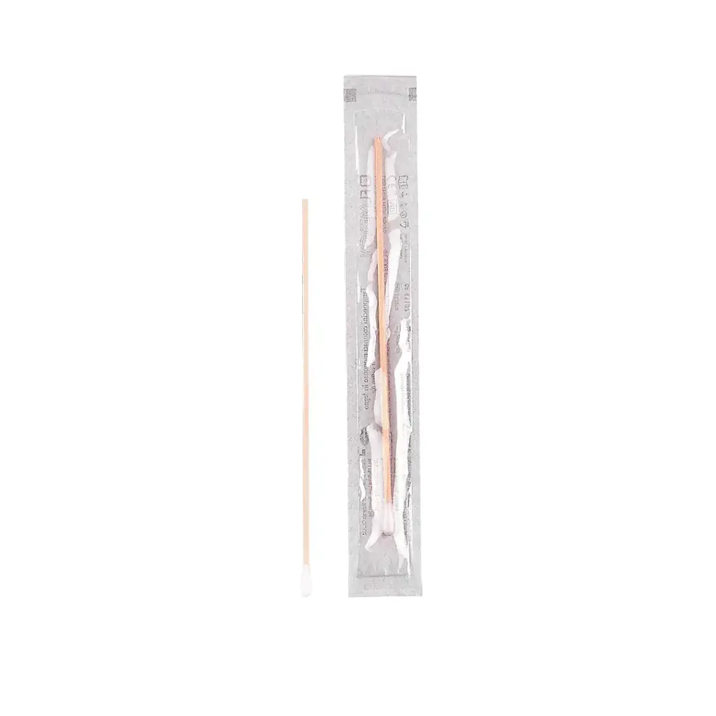 Promed - Bâtonnet en bois avec embout en coton - 150 mm - Stérile /5000 Unités