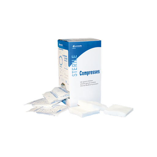 Compresse de gaze 17 fils stérile - pochette de 2 - 50 pochettes