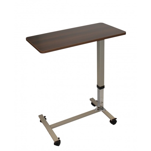 [TA3904] Table de lit 1 plateau fixe coloris hêtre, piètement en H époxy, vérin à gaz