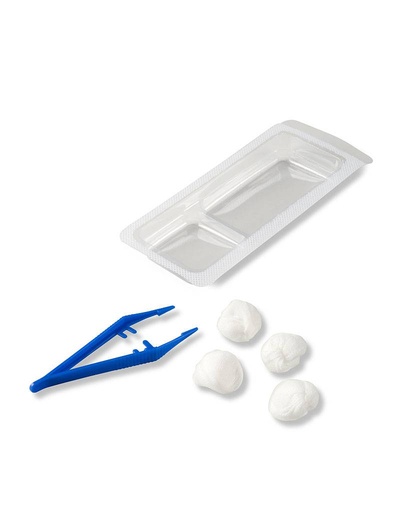 [SE1606] HEKA Set à pansements N°6 (4 tampons+1pince) /1 Unité