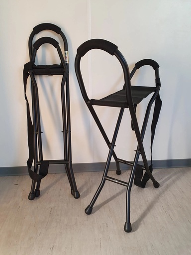 [AD167845] Pluviose canne-siège assise haute, en aluminium noir - PL4B1