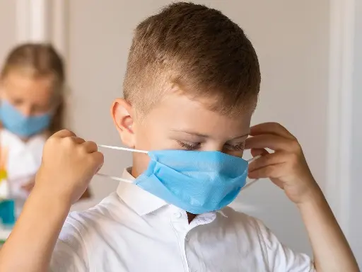 [VMS2-23C20] Masque enfant 5-12 ans - Type II - Bleu / 50 Unités